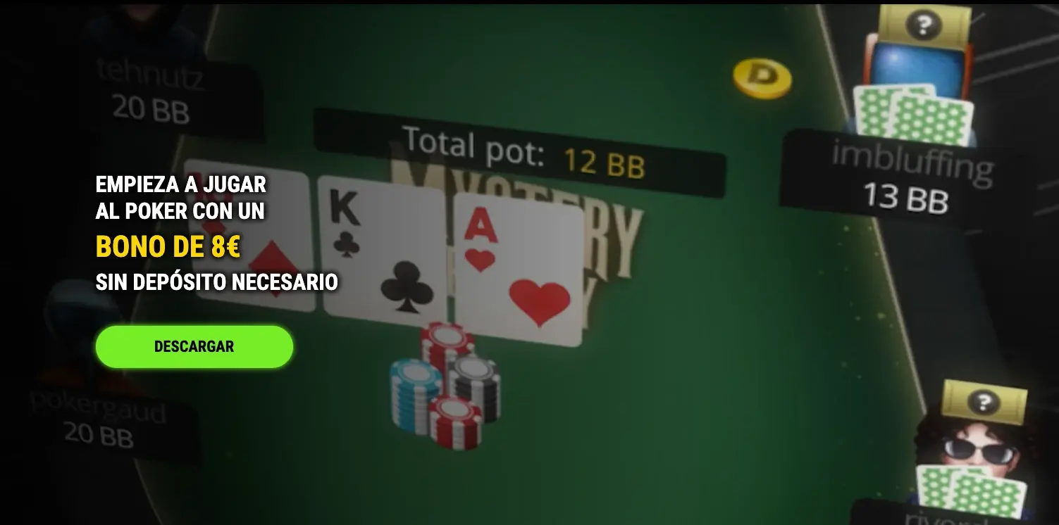 888poker: empieza a jugar al poker con un bono de 8 € sin depósito necesario